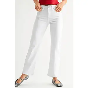 Sunday Drive Straight Leg White Jeans