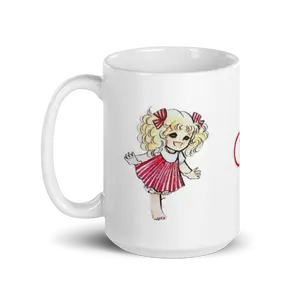 15oz CANDY CANDY White Glossy Coffee/Tea Mug with Handle Adorable Ceramic Anime Design Perfect for Beverage Needs & Great Gift for Fans Dishwasher & Microwave Safe