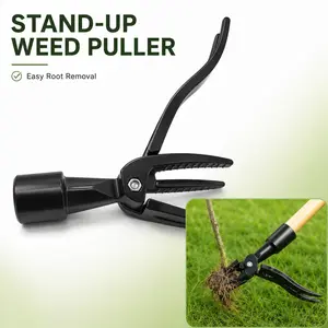 Stand Up Weed Puller Tool – Manual Weed Remover with 4-Claw Steel Head for Deep Root Removal, Ergonomic Garden Weeding Tool for Lawn, Yard & Flower Beds