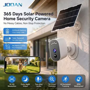 JOOAN 2K Wireless Outdoor Security Camera - Solar & Battery Dual Powered WiFi Home Surveillance Camera, Magnetic Installation, Full-Color Night Vision, Human Motion Detection, 2-Way Audio, IP66 Dustproof Waterproof, TF Card & Cloud Dual Storage