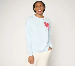Ali and Mally Peace Love World Fleece Heart Pullover