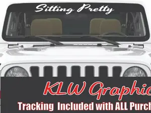 Sitting Pretty Banner Decal Sticker Car Euro Turbo Diesel Truck Cab TJ CJ JDM Wife Girl