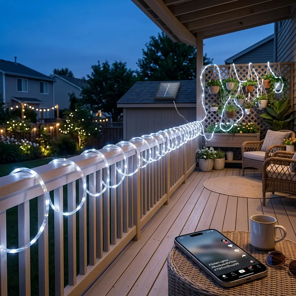 39ft Solar Powered Rope Lights for Outside, IP65 Weatherproof Flexible Tube Lights for Balcony, Tree & Deck Railing, Easy Install Solar Garden Accent Lighting for Backyard Patio (Cool White)