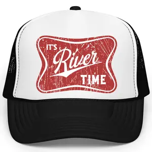 It's River Time Trucker Hat for Men and Women - Trendy Summer Snapback - Adjustable Mesh Cap