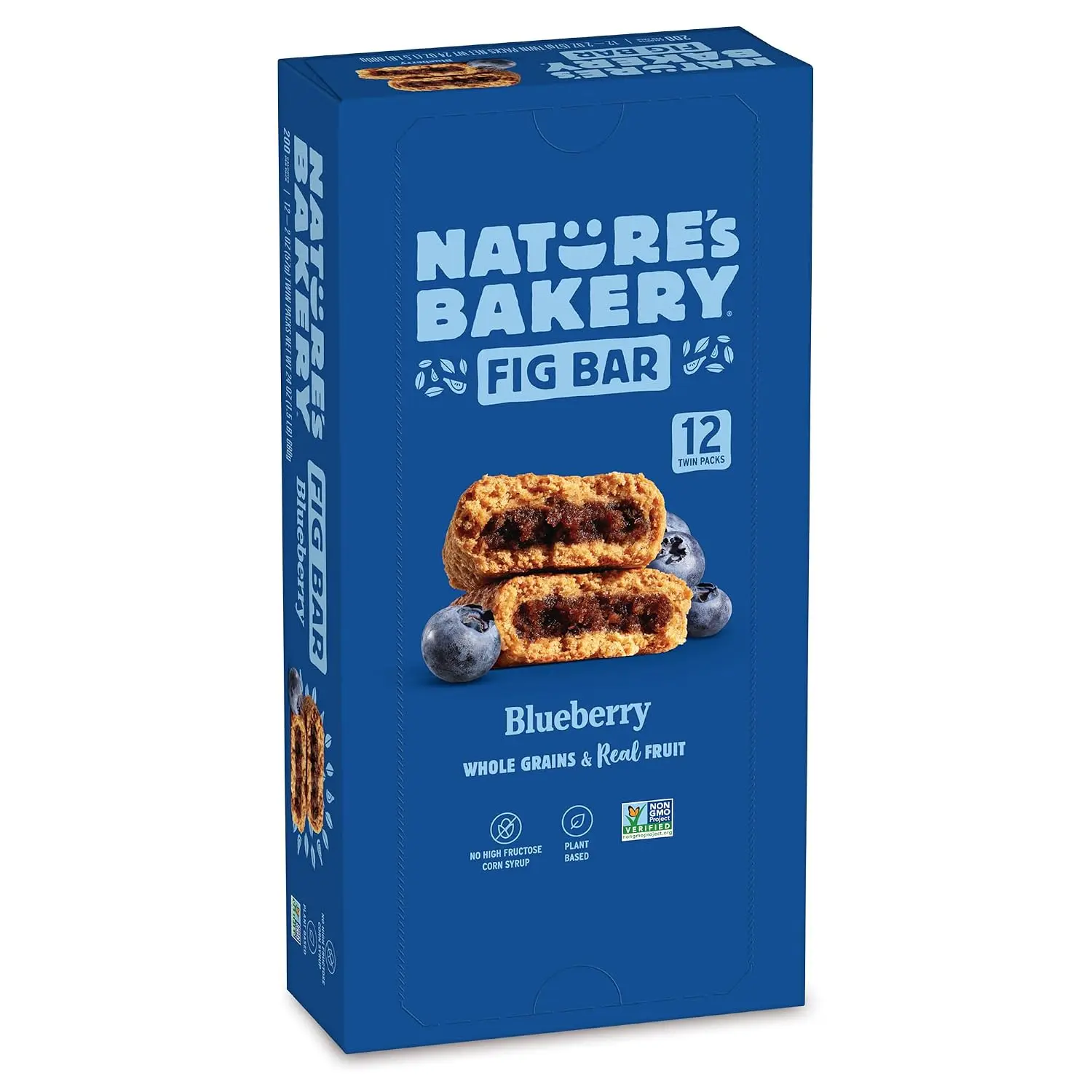 Nature's Bakery Whole Wheat Blueberry Fig Bars - 12 Count Twin Packs, Real Fruit, Vegan, Non-GMO Snack Bars
