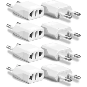 European Plug Adapter, 8 Pack US to Europe Plug Adapter, European Travel Type C Plug Adapter, 220V to 110V Adapter Plug America to Europe, Travel Adapter Europe Power Converter