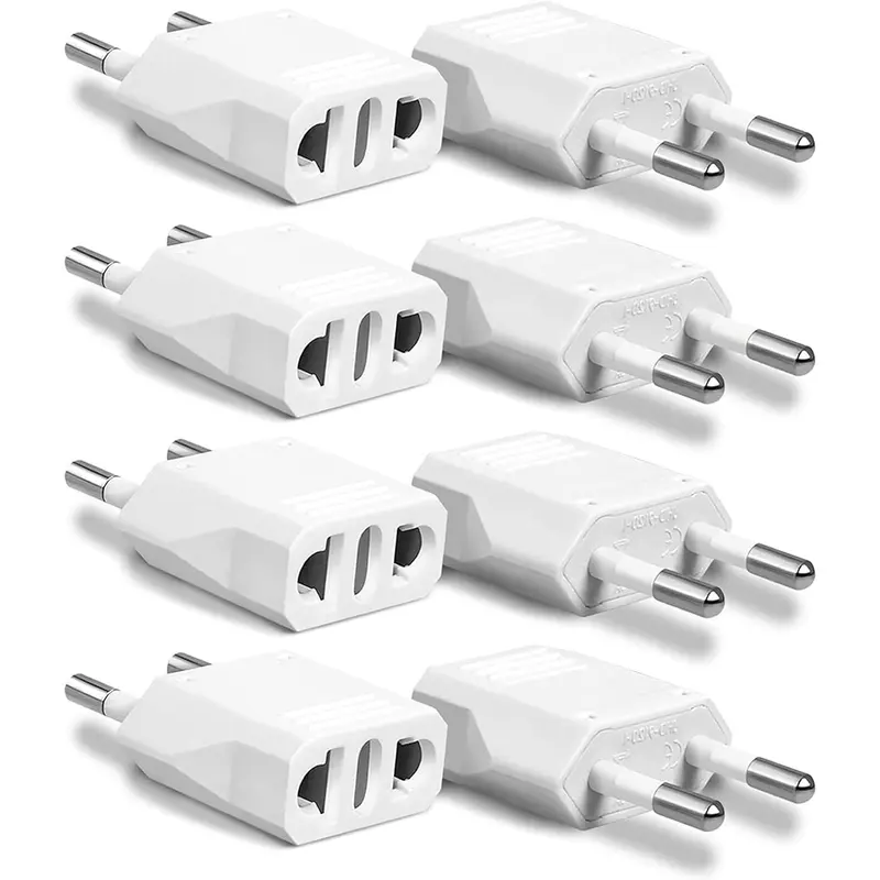 European Plug Adapter, 8 Pack US to Europe Plug Adapter, European Travel Type C Plug Adapter, 220V to 110V Adapter Plug America to Europe, Travel Adapter Europe Power Converter
