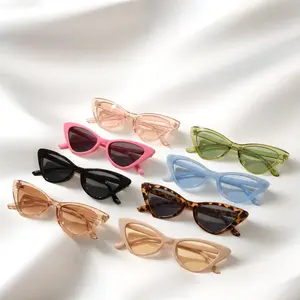 Women's 2026 Retro Slim Cat Eye Sunglasses - UV400 Vintage Y2K Trendy Fashion Eyewear with Multiple Colors