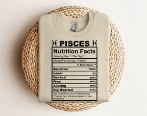 Pisces Zodiac Nutritional Facts DTF Transfers
