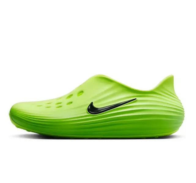 Unisex Hollow Out Closed Toe Clogs Fluorescent Green Wavy Texture Slip On Water Shoes Breathable Drainage Holes Non Slip EVA Beach Sandals For Outdoor Shower Casual Walking