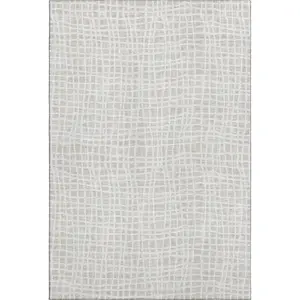 HomeRoots 661655 Strip Area Rug, 5x8 ft Ivory & Beige Striped Transitional Machine-Made Rectangle Rug with Washable Feature & UV Protection, Strip Area Rugs