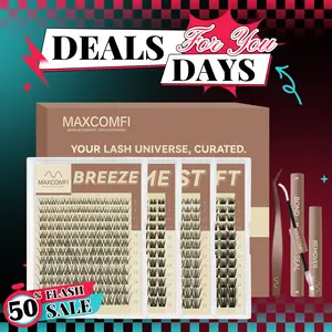 Maxcomfi DD Curl Cluster Lashes 2.0 Multi-Pack | 3 Styles In 1 Link Natural/Medium/Volume Layered Lash Clusters, Waterproof & Cryproof Long-Lasting DIY Lashes, Perfect For Party, Summer & Mother’s Day Gifts, DealsForYouDays