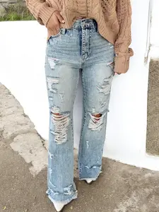 Victoria Vintage Distressed Flare Jean