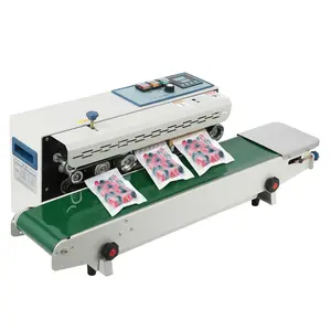【GARVEE】Automatic Horizontal Continuous Band Sealer with Digital Temperature Control for PP, Aluminum Foil, PVC Plastic Bags - Commercial Use, 110V Power