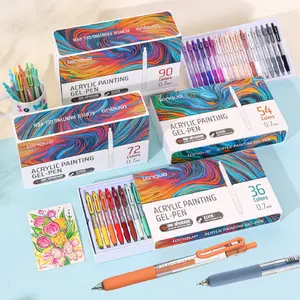 36/54/72/90 Colors Acrylic Painting Gel Pen,Retractable 0.7mm Tip,Rich Color Large Capacity Ink Pens,Art Supplie,For Diary,Card,DIY,Coloring, Doodling, Stackable colors, Clip Acrylic Gel Pen, Acrylic Art Kit, Acrylic Markers