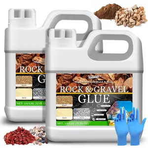 Mulch Glue & Gravel Binder - 64oz Rock Glue for Landscaping, Garden, Walkway - Strong Pea Gravel Stabilizer, Concentrate Mulch Adhesive Safe for Stone, Pebble, Bark, Rubber, Pine Straw