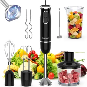 PANCERKA Immersion Blender Handheld, 7-in-1 Electric Hand Blender with 304 Stainless Steel Blade, Chopper, Whisk & Milk Frother for Soup, Baby Food, Smoothies, Puree, Milkshakes