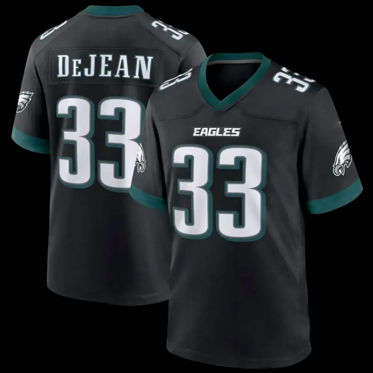 DeJean #33 Inspired Football Jersey, Philadelphia Black Alternate Player Style Game Jersey, American Football Fan Shirt, Unisex Sports Apparel, Game Day Streetwear Outfit, Gift for Football Fans, Trending 2026 J
