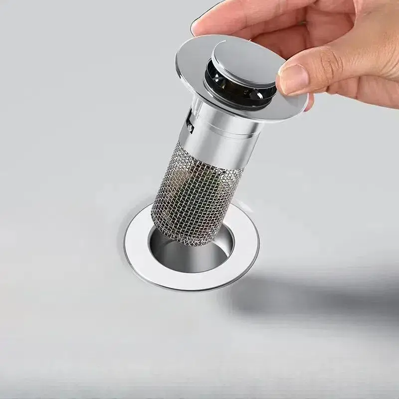 Stainless Steel Sink Drain Stopper, Anti-clogging Pop-Up Sink Drain Filter, Bathroom Sink Strainer, Kitchen Sink Strainer, Home Accessories