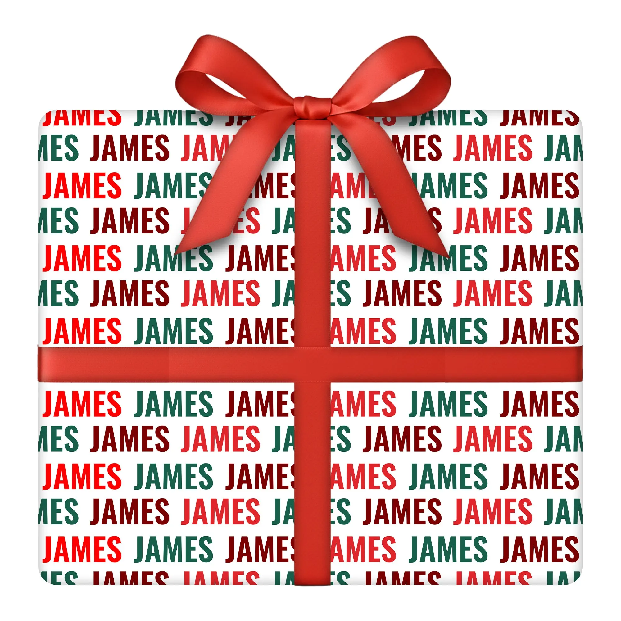 Personalized Holly Jolly Name Christmas Wrapping Paper
