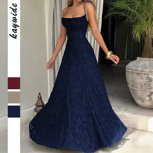 Chic Navy Blue Sleeveless A-Line Slip Elegant Long Evening Gown for Women Backless Formal Party Clubwear Special Occasions gabbi edik ted black friday club party barbie Teal Tie-Strap revolve finds nina outfit bella prom twilight dress wednesday elegant W