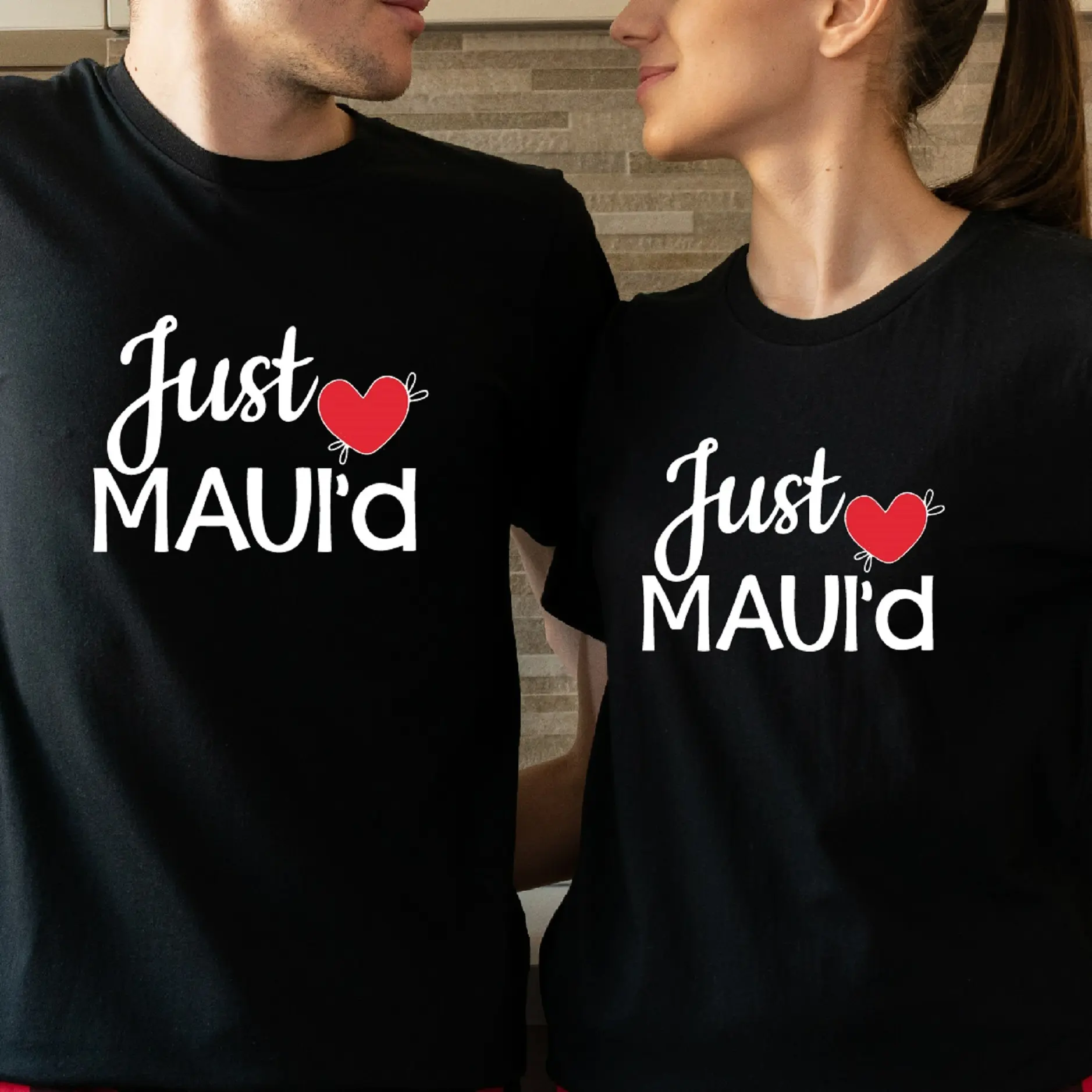 Just Maui'd T Shirt, Couples Honeymoon Shirt, New Married Hawaii Gift Tee, Bride and Groom Tees.