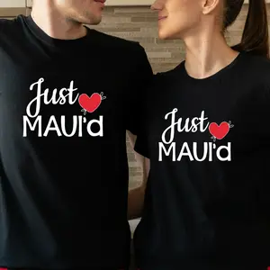 Just Maui'd T Shirt, Couples Honeymoon Shirt, New Married Hawaii Gift Tee, Bride and Groom Tees.