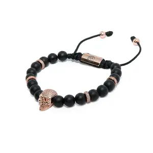 Matte Black X Rose Gold Skull Bracelet