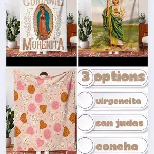 Concha Blanket, Virgen de Guadalupe Blanket, San Judas Blanket