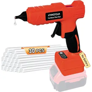 Hot Glue Gun 100W for Battery, High-Temp Glue Gun with 30PCS Full Size Glue Sticks for, Repairs, Home, Office & School Projects (No Battery)