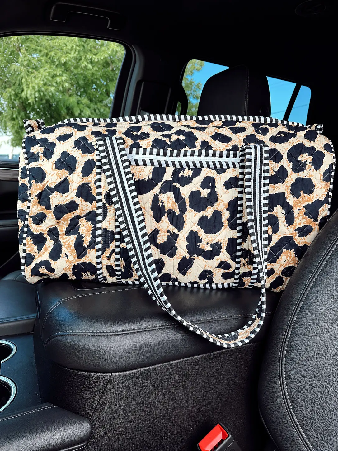 Leopard Quilted Duffle Bag