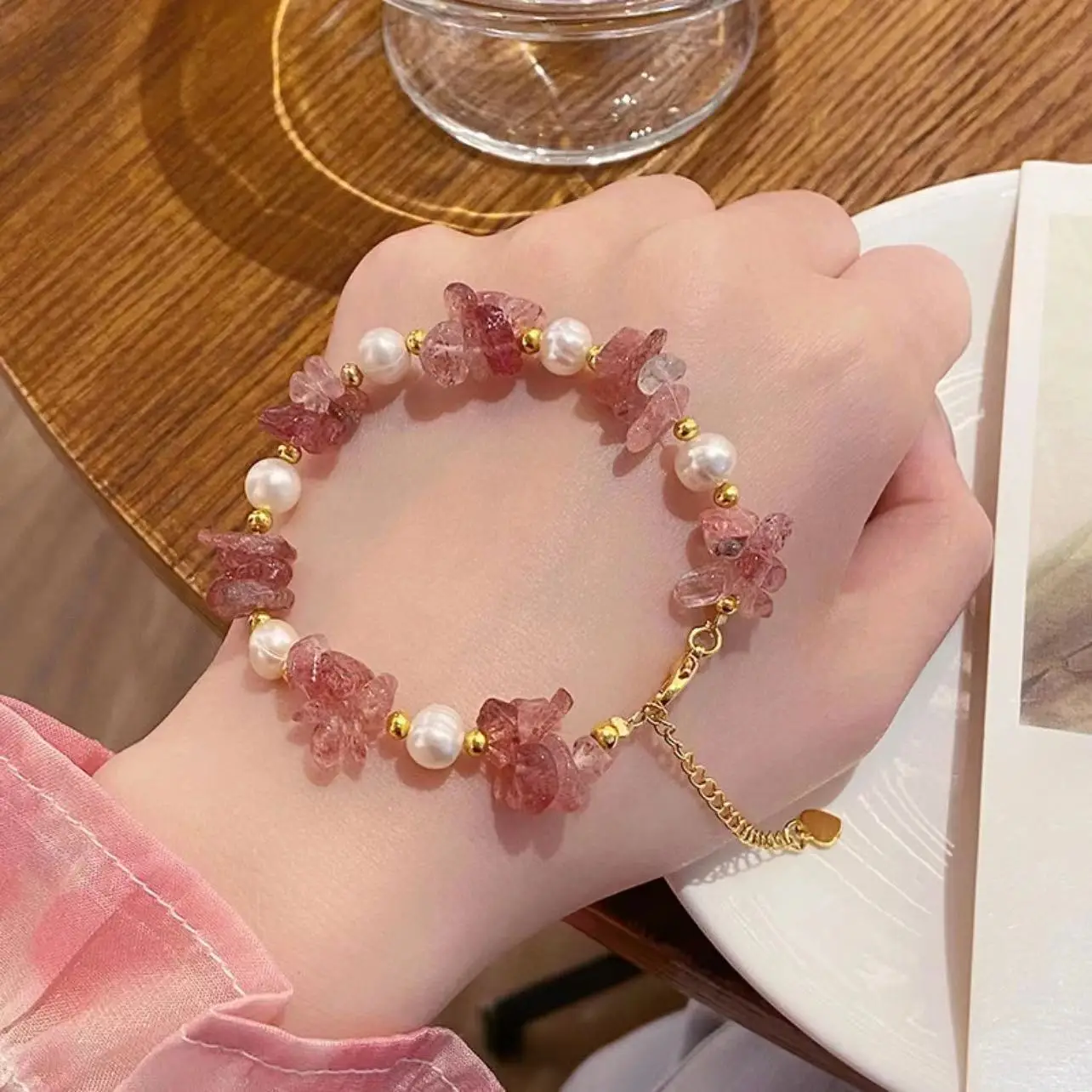 Claim on live -DIY natural Crystal Macrame Brined Crystal Stone Bracelet Necklace