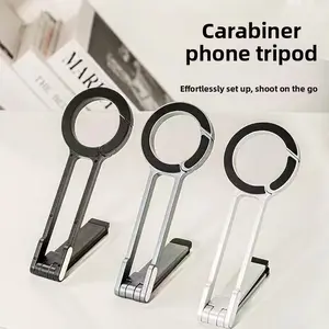 Climbing Buckle Magnetic Phone Mount Desktop Foldable Stand Portable 360 °     Rotating Holder for TikTok Live Streaming Photography Office Home
