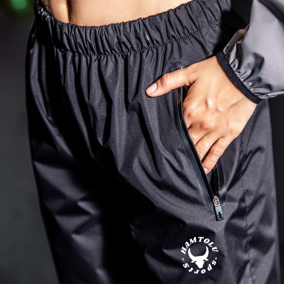 HAMTOLU Unisex Sauna Suit SportswearSweat SuitBoxing Exercise Jacket and PantsFitness Training ClothesOutdoorfun AthleticWorkout Women Men