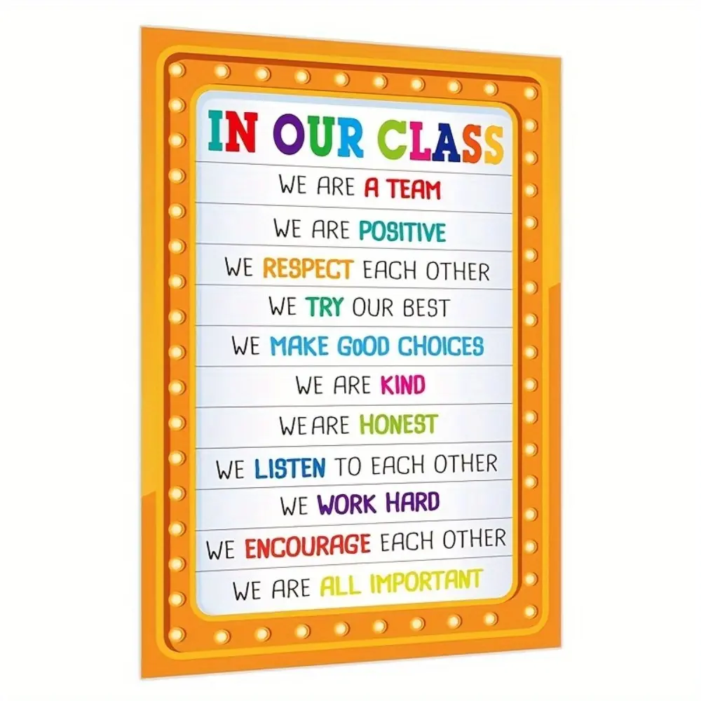 1pc 8*10" Classroom Rules Poster, We Are A Team, Motivational Poster Classroom Office Decor, Classroom Inspirational Posters For High School Middle School Elementary Teacher Classroom Supplies