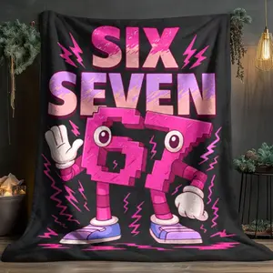 Pixel Digital 67 Flannel Blanket, Soft and Skin-Friendly, Warm and Breathable, Gradient Pixel Pattern, Perfect for Kids and Adults