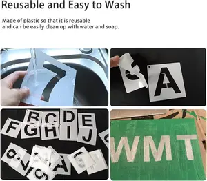 2 Inch Reusable Letter & Number Stencils - 36 Pcs Alphabet Art Craft Templates