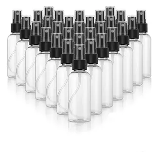 30Pcs 2 OZ Fine Mist Mini Clear Spray Bottles with Pump Spray Cap - for Essential Oils, Travel, Perfumes - Refillable & Reusable Empty Plastic Bottles Travel Bottle (Clear) - Home Improvement.