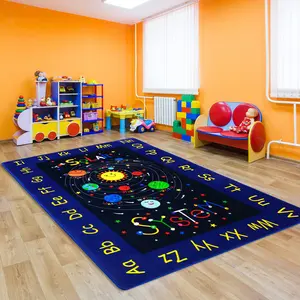 GARVEE Educational Rugs for Playroom, Bedroom, and Classroom - Non-Slip Outer Space and Alphabet Designs in Various Sizes, Including 8' x 10', 5' x 7', 3' x 5', and 4' Round - Soft, Large Play Mats for Learning and Fun