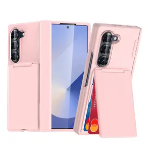 for Samsung Galaxy Z Fold 7, Fold 6 Case, with Card Holder(2 Cards)[Kickstand] [Hinge Protection] Military Grade Drop Protection, Case for Samsung Galaxy Z Fold7