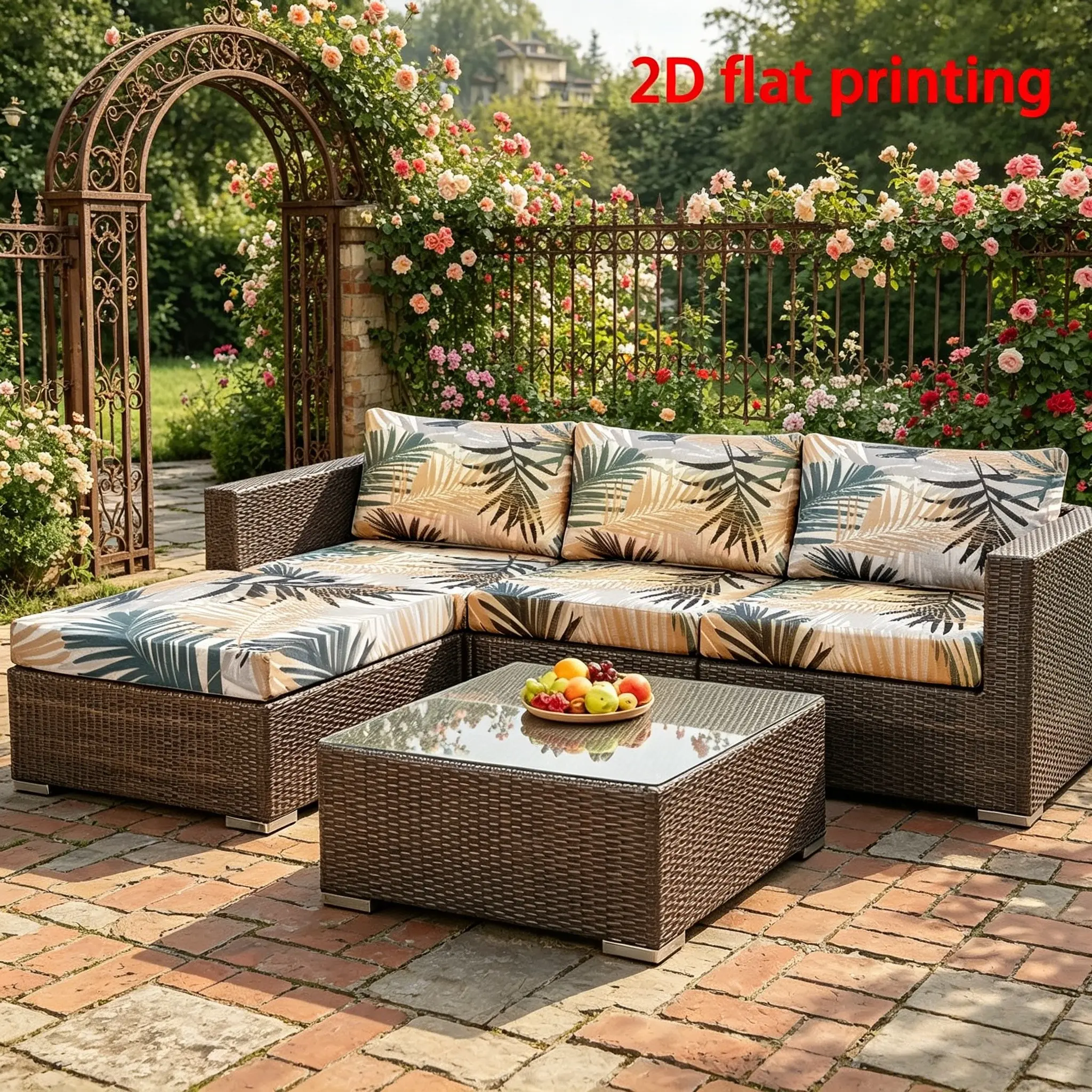 JIT 1/2/4/6/8/10/12pcs Sofa Cushion Covers, Fashion Digital Print Comfy Outdoor Couch Protectors, Easy Remove, Versatile Use, for Garden Park Indoor Outdoor，Outdoor Sectional Sofa Cushion Cover, Stretch Fit Patio Sofa Slipcover