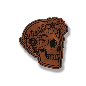 Floral Sugar Skull – Leatherette Patch