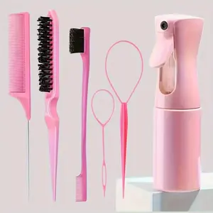 2026 New Hair Styling Comb Set, Hair Styling Tool Set, Including Hair Comb, Spray Bottle, Eyebrow Brush, Rat Tail Comb, Professional Durable, Portable & Suitable Hair Salon Tools & Accessories for All Hair Types