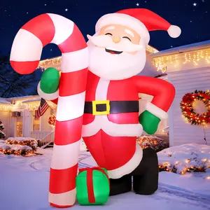 8.3 FT Christmas Inflatable Santa Claus with Candy Outdoor Decor,Blow Up Xmas Decorations for Yard, Built-in LED Light for Gardern Lawn Indoor Winter Holiday