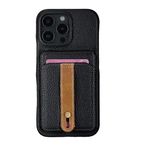 Stylish Minimalist Wallet Ring Holder Leather Phone Case — Creative Shockproof Protective Cover with Card Slot, Compatible with iPhone 17, 16, 15, 14, 13 Pro Max — Durable, Shockproof and Scratch-Resistant Phone Case