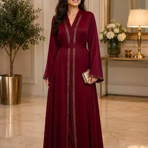 Dubai luxury 1-piece abaya with matching hijab and belt