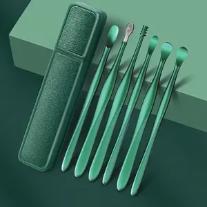 6-Piece Ear Cleaning Tool Set, Oil-Ear Specific Ear Pickers, Spiral Climbing Cleaner, Ear Care Essentials, Ear Scraping Kit