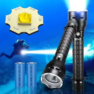 Rechargeable Diving Flashlight, 1 Box High Power Diving Flashlight, Underwater 100m Bright Scuba Flashlights for Fishing, Exploring, Working, Diving Lamp