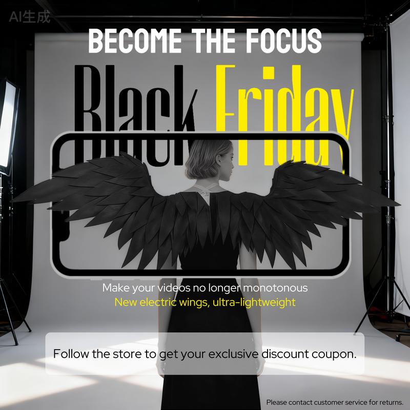 Foam Electric Wings Handmade Black White Unisex Cosplay Costume, Birthday Party Outfit, Christmas Gift, Photography Props, Clothing, Minimalist Basic