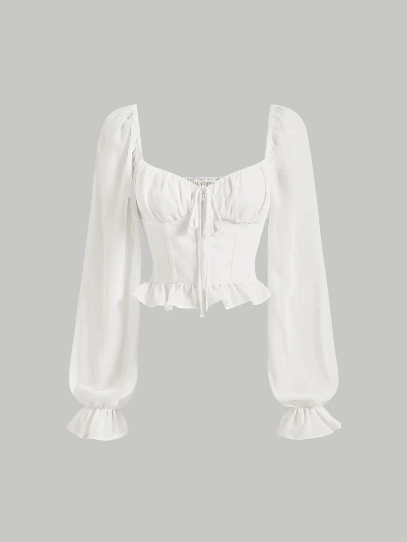 トップス Andequal balloon design tops white White long sleeve baloon top - TikTok Shop